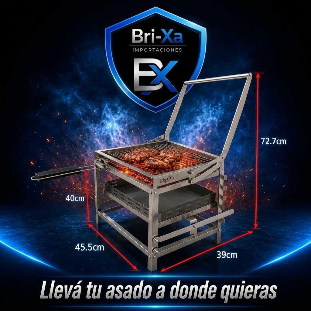 Parrilla Giratoria de Acero Inoxidable para Asado